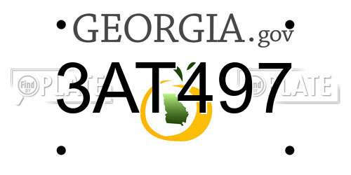 3AT497 Georgia License Plate