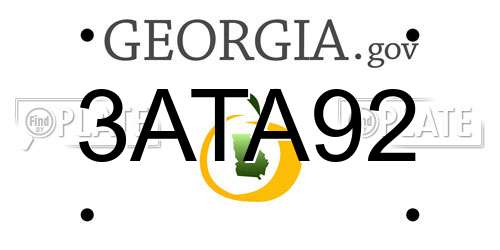 3ATA92 Georgia License Plate