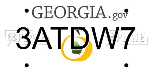 3ATDW7 Georgia License Plate