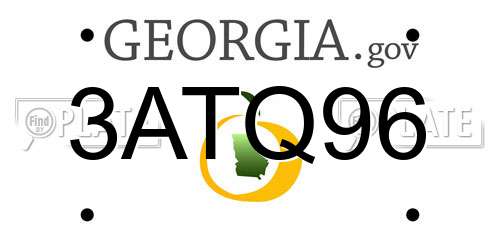 3ATQ96 Georgia License Plate