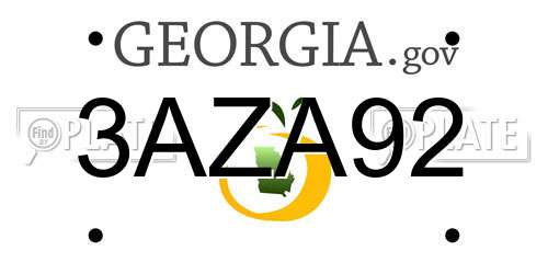 3AZA92 Georgia License Plate