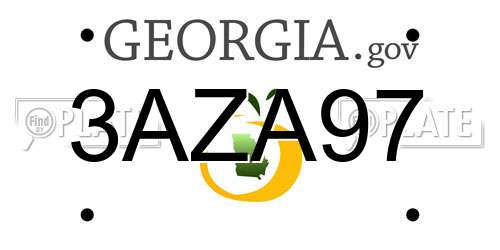 3AZA97 Georgia License Plate