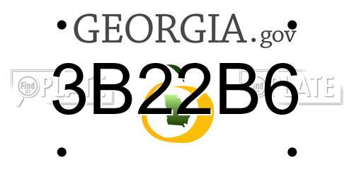 3B22B6 Georgia License Plate