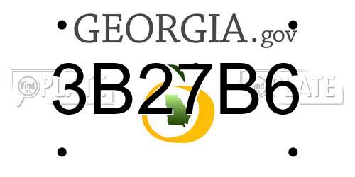 3B27B6 Georgia License Plate