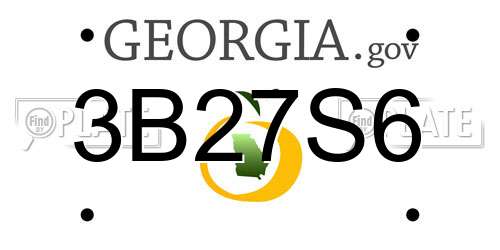 3B27S6 Georgia License Plate