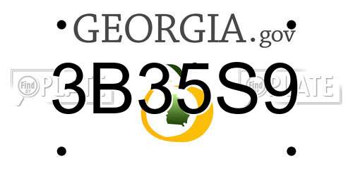 3B35S9 Georgia License Plate