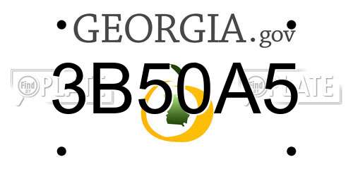 3B50A5 Georgia License Plate