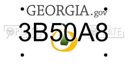 3B50A8 Georgia License Plate