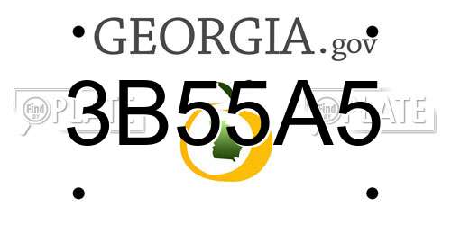 3B55A5 Georgia License Plate