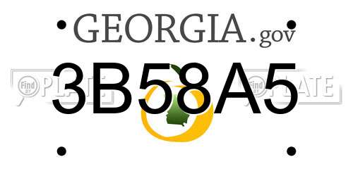 3B58A5 Georgia License Plate