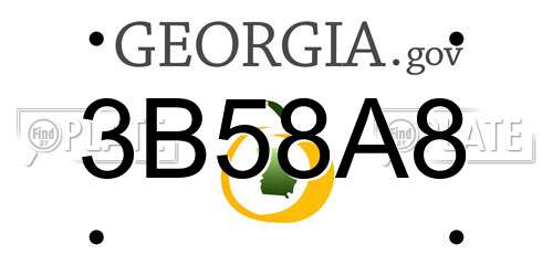 3B58A8 Georgia License Plate