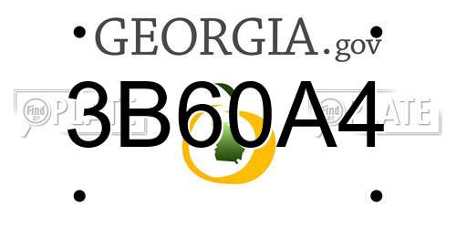 3B60A4 Georgia License Plate