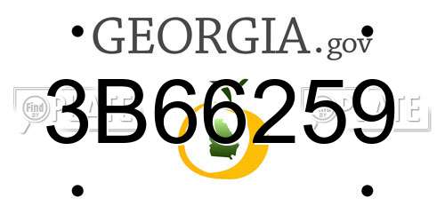 3B66259 Georgia License Plate