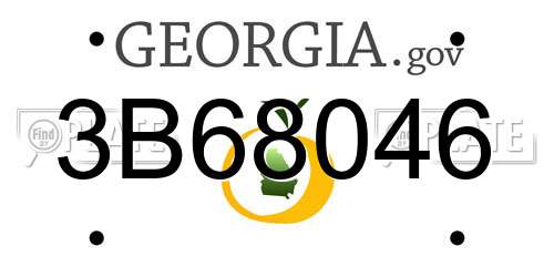 3B68046 Georgia License Plate