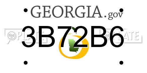 3B72B6 Georgia License Plate