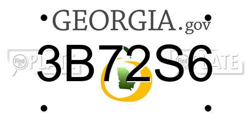3B72S6 Georgia License Plate