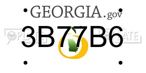 3B77B6 Georgia License Plate