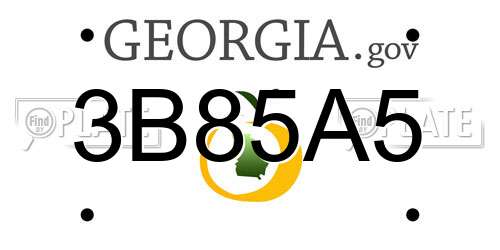 3B85A5 Georgia License Plate