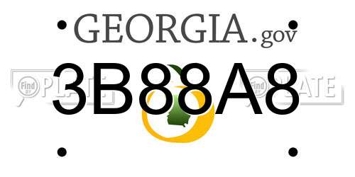 3B88A8 Georgia License Plate