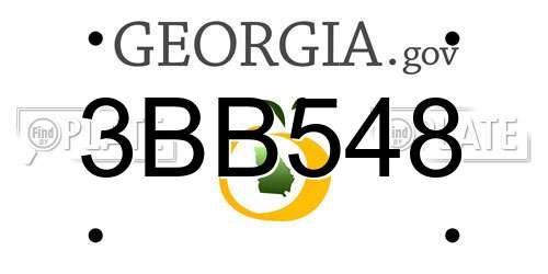 3BB548 Georgia License Plate