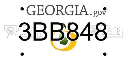 3BB848 Georgia License Plate