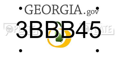 3BBB45 Georgia License Plate
