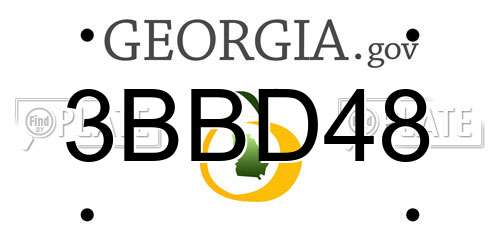 3BBD48 Georgia License Plate