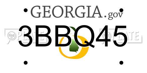 3BBQ45 Georgia License Plate