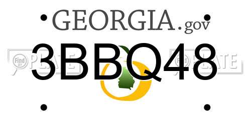 3BBQ48 Georgia License Plate