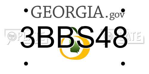 3BBS48 Georgia License Plate