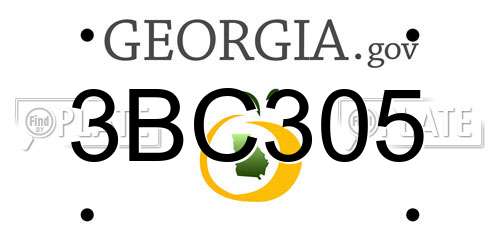 3BC305 Georgia License Plate