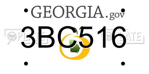 3BC516 Georgia License Plate