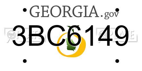 3BC6149 Georgia License Plate