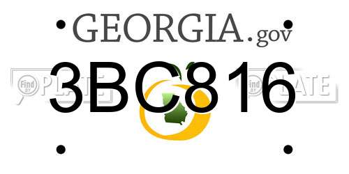 3BC816 Georgia License Plate