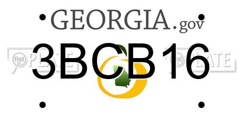 3BCB16 Georgia License Plate