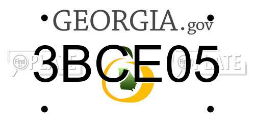 3BCE05 Georgia License Plate
