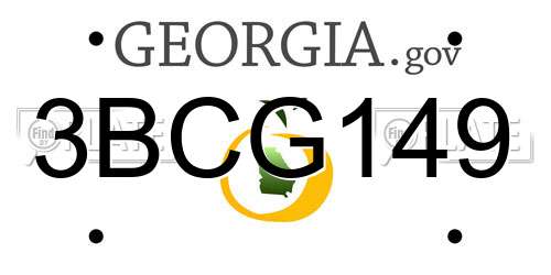 3BCG149 Georgia License Plate