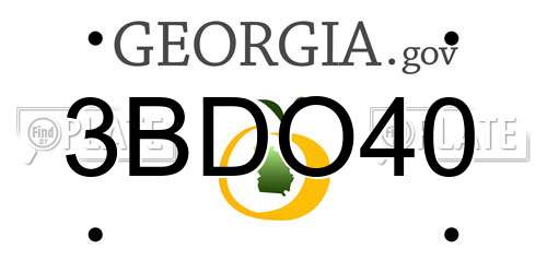 3BDO40 Georgia License Plate