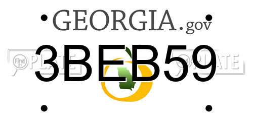3BEB59 Georgia License Plate