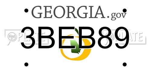 3BEB89 Georgia License Plate