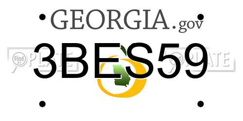 3BES59 Georgia License Plate