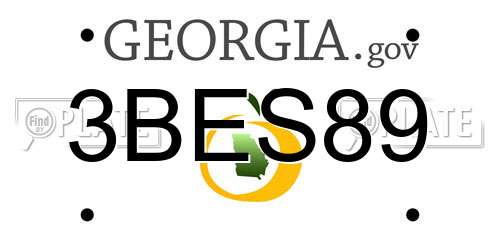 3BES89 Georgia License Plate