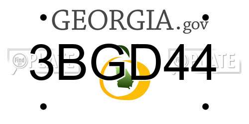 3BGD44 Georgia License Plate
