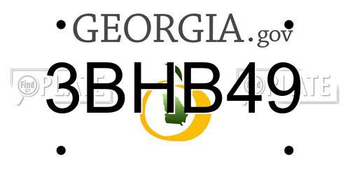 3BHB49 Georgia License Plate