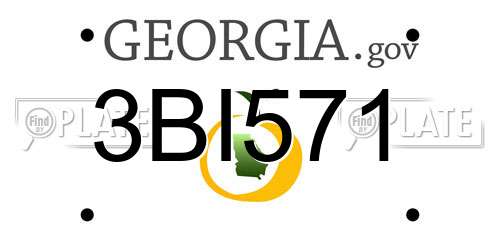3BI571 Georgia License Plate