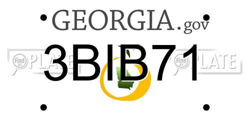 3BIB71 Georgia License Plate