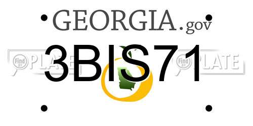3BIS71 Georgia License Plate