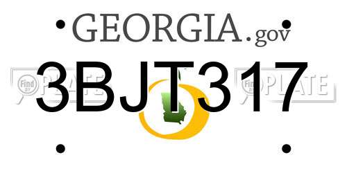 3BJT317 Georgia License Plate