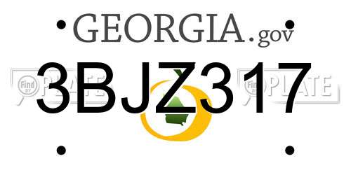3BJZ317 Georgia License Plate