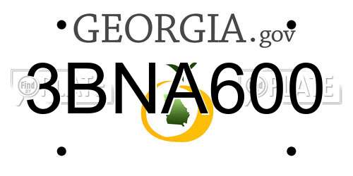 3BNA600 Georgia License Plate